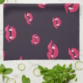 Vampierlips en hoekpatroon theedoek (Gevouwen)