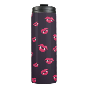 Vampierlips en hoekpatroon thermosbeker