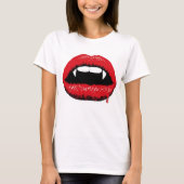 Vampierlips & fangs T-Shirt, vrouwen T-shirt (Voorkant)