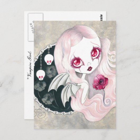 Vampiermeisje: "Arabella" Briefkaart (Voorkant / Achterkant)