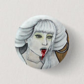 Vampiermeisje - Hematemese - donkere horrorkunst Ronde Button 3,2 Cm (Voorkant)