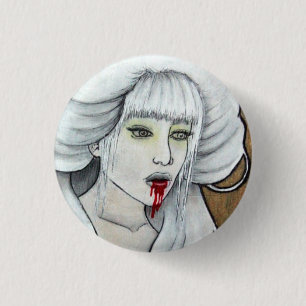 Vampiermeisje - Hematemese - donkere horrorkunst Ronde Button 3,2 Cm