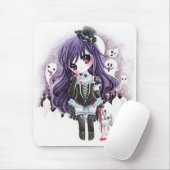 Vampiermeisje met spoken en bloederige bunny muismat (Met muis)