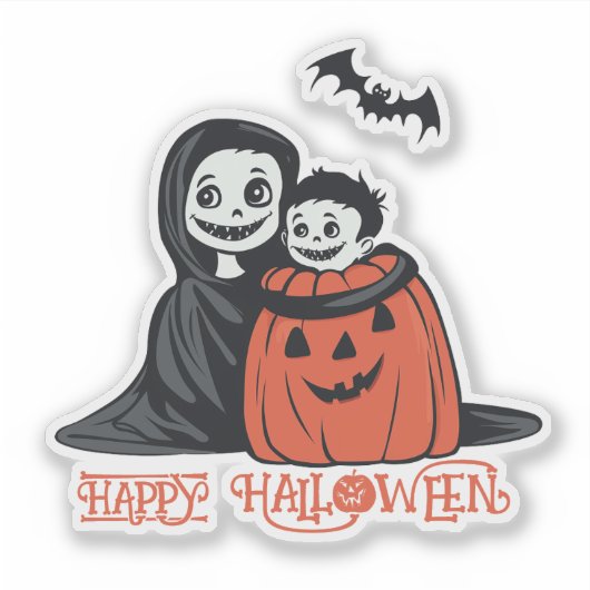 Vampiermoeder en haar kind sticker (Voorkant)