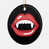 Vampiermond met rode lippen en hoeken keramisch ornament (Links)
