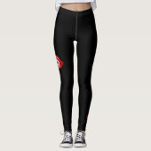 Vampiermond met rode lippen op zwart leggings (Voorkant)