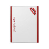 Vampiermond met rode lips en aangepaste vingers notitieblok (Linkerzijde)