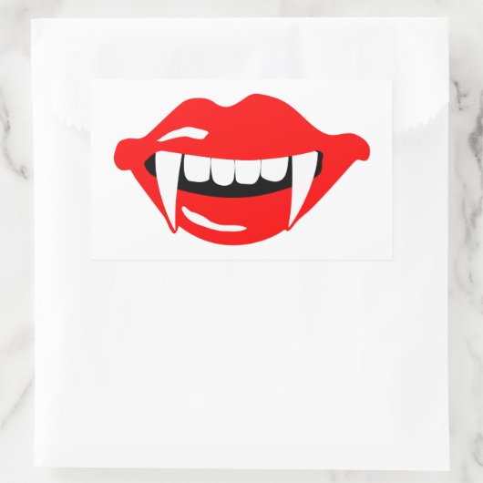 Vampiermond Rechthoekige Sticker (Tas)