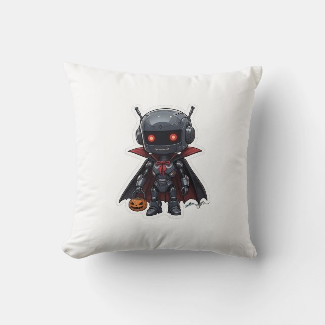 Vampierrobot Halloween Pillow Schattige Spooky Sci Kussen (Voorkant)