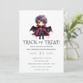 Vampier's Call: Trick or treat Halloween Party Kaart (Staand voorkant)