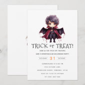 Vampier's Call: Trick or treat Halloween Party Kaart (Voorkant / Achterkant)