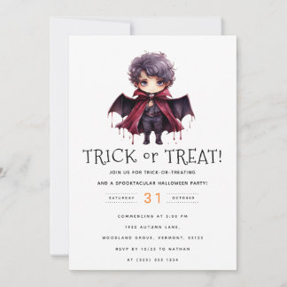 Vampier's Call: Trick or treat Halloween Party Kaart