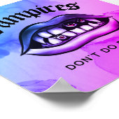 Vampiers doen geen flauw schimmelvaporwave poster (Hoek)