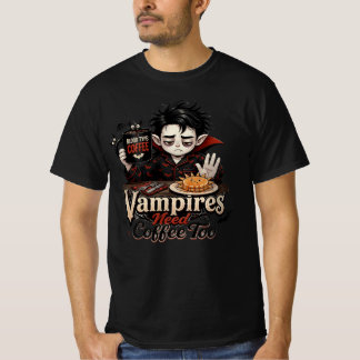 Vampiers Hebben Ook Koffie Nodig T-Shirt Heren T-s