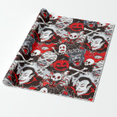 Vampiers Night Matte Wrapping Paper, 30 x 6 inch Cadeaupapier (Uitgerold)