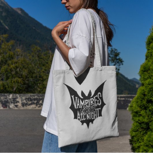 Vampiers Party All Night Halloween Tote Bag