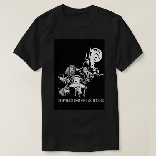 Vampiers zullen je nooit beschadigen t-shirt (Design voorkant)