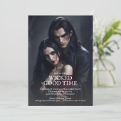 Vampiersechtpaar Halloween Party Kaart (Staand voorkant)