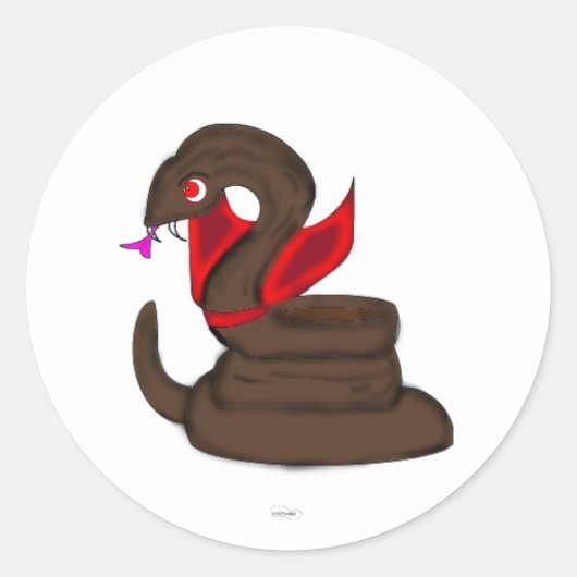 Vampierslang Ronde Sticker (Voorkant)
