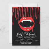 Vampiertanden & Bloed Dracula Halloween Uitnodigin Kaart (Voorkant)