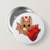 Vampiervleermuis Ronde Button 7,6 Cm (Voorkant /achterkant)