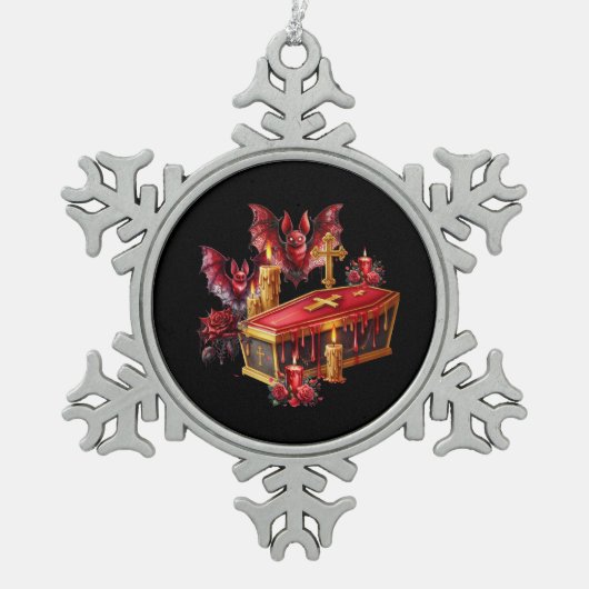 Vampiervleermuizen Tin Sneeuwvlok Ornament (Voorkant)