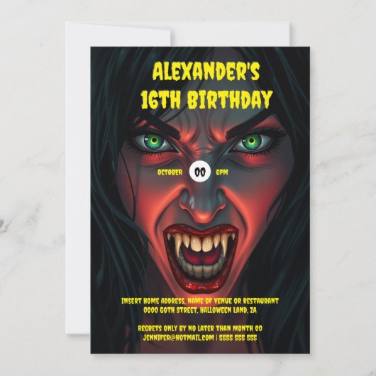 Vampiervrouw Kaart (Voorkant)