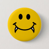 Vampierzijde met fangs ronde button 5,7 cm (Voorkant)