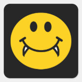 Vampierzijde met fangs vierkante sticker (Voorkant)