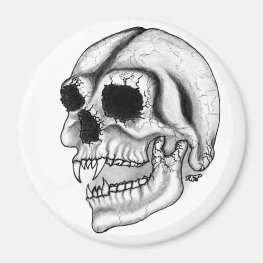 Vampir ontwerp zwart-wit magneet (Voorkant)