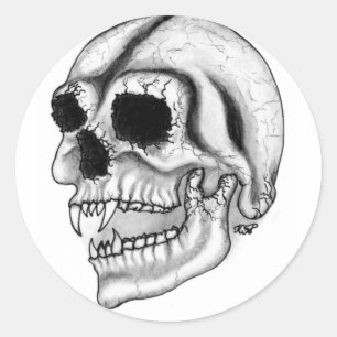 Vampir ontwerp zwart-wit ronde sticker