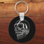 Vampir ontwerp zwart-wit sleutelhanger (Voorkant)