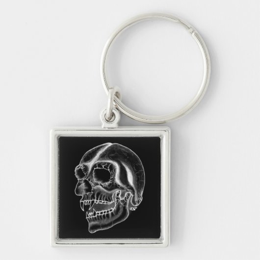 Vampir ontwerp zwart-wit sleutelhanger (Voorkant)