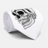 Vampir ontwerp zwart-wit stropdas (Opgerold)