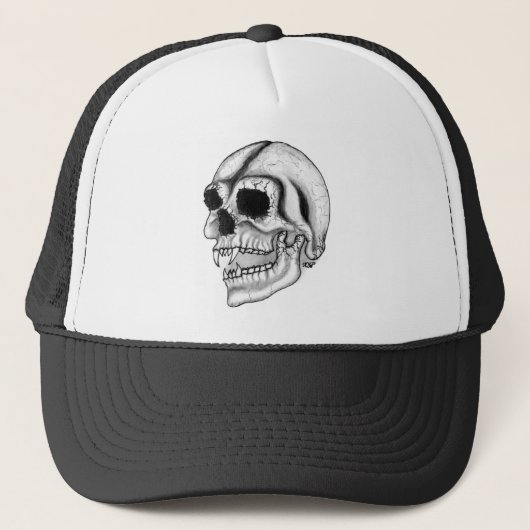 Vampir ontwerp zwart-wit trucker pet (Voorkant)