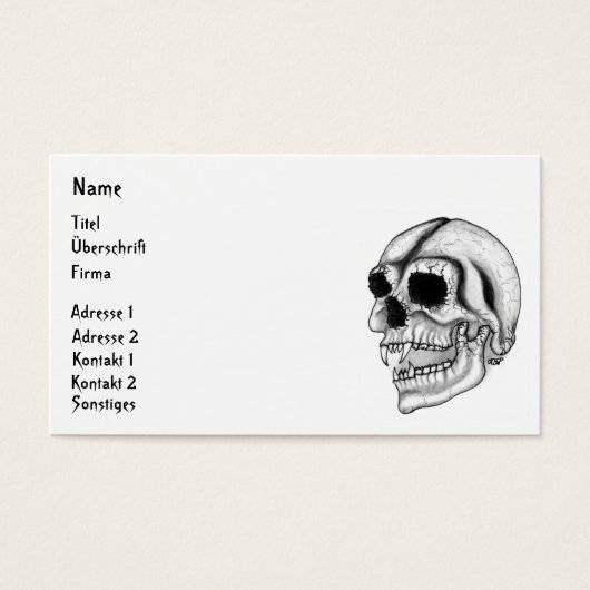 Vampir Skull Visitekaartje (Voorkant)