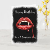 Vampir Verjaardag Kaart - Een fantastische dag (Gele Bloem)