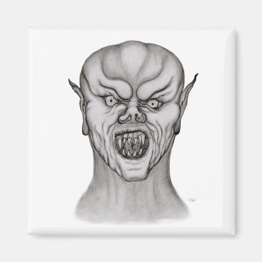 Vampir zwart-wit ontwerp magneet (Voorkant)