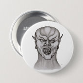 Vampir zwart-wit ontwerp ronde button 7,6 cm (Voorkant /achterkant)