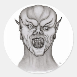 Vampir zwart-wit ontwerp ronde sticker