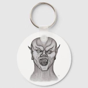 Vampir zwart-wit ontwerp sleutelhanger