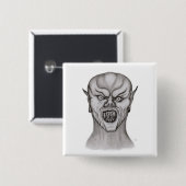 Vampir zwart-wit ontwerp vierkante button 5,1 cm (Voorkant /achterkant)