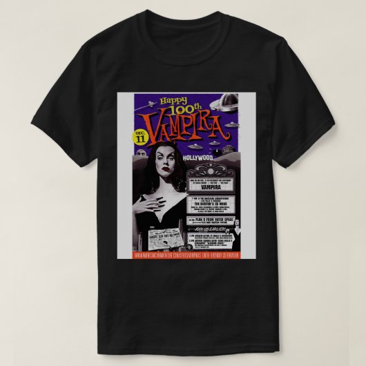 Vampira draait t-shirt (Design voorkant)