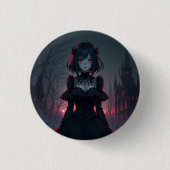 Vampire anime meisje 1 ronde button 3,2 cm (Voorkant)