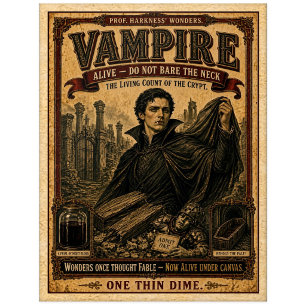 Vampire, Antiek Circusmonster Briefkaart