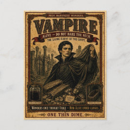 Vampire, Antiek Circusmonster Briefkaart