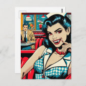 Vampire at the Retro Diner Briefkaart (Voorkant / Achterkant)