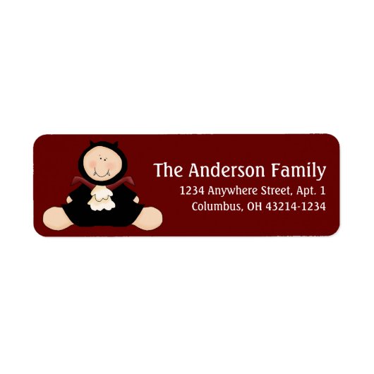 Vampire Baby First Halloween Return Address Label (Voorkant)