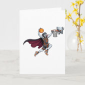 Vampire Basketbal Halloween Dunk Kaart (Gele Bloem)