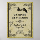 Vampire Bat Blood Halloween Print (Voorkant)